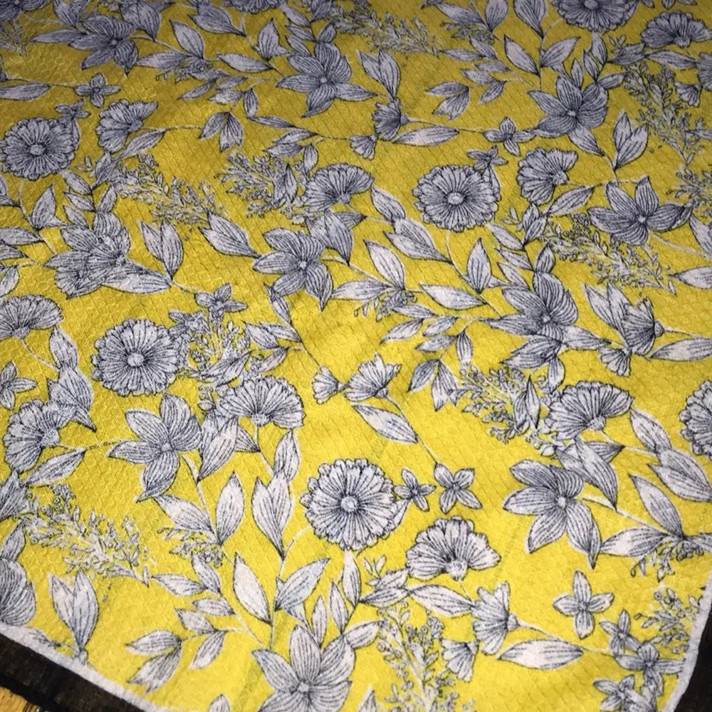 Yellow‎ Floral Scarf Wrap - Lightweight Women's Accessory